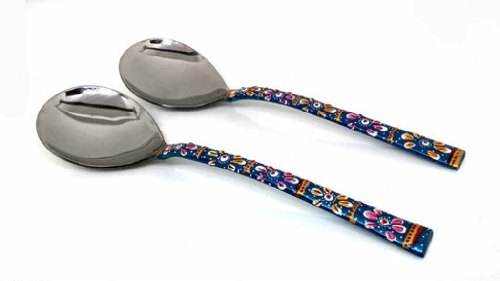 Hand Painted Meena Spoons Blue